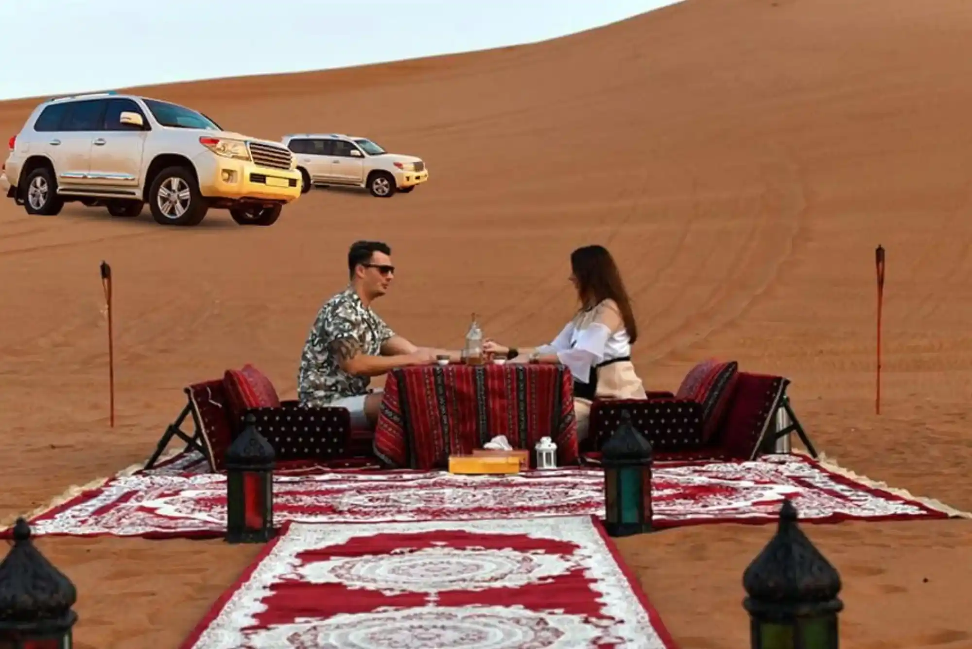 Arabian Nights Enjoying Traditional Food on a Dhow & in a Desert Camp